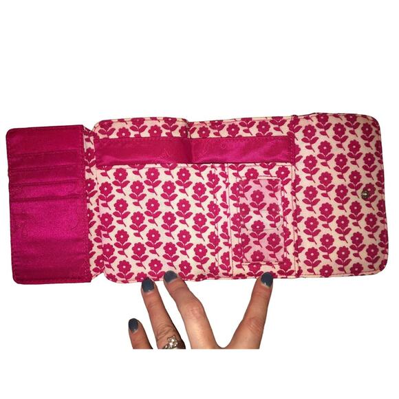 Vera Bradley TWIRLY BIRDS PINK Euro WALLET Tri-Fold COIN for PURSE Tote BAG‎ - Picture 6 of 7